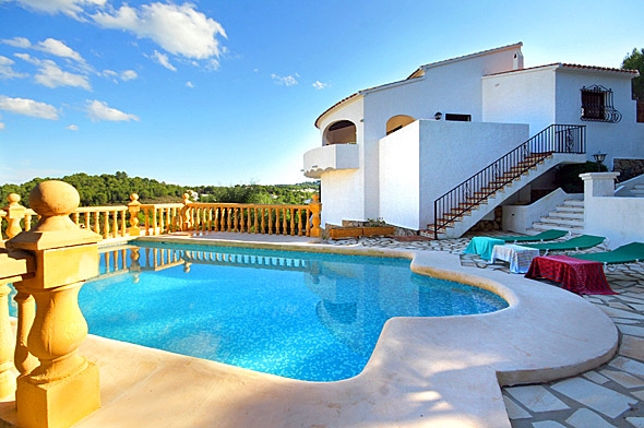 Ferienwohnung für 6 Personen ca. 100 mÂ² in Jávea, Costa Blanca: 3 Schlafzimmer, 1 Badezimmer, Sat-TV, Spülmaschine, Pool, Strand 5 km, Waschmaschine, Hund erlaubt