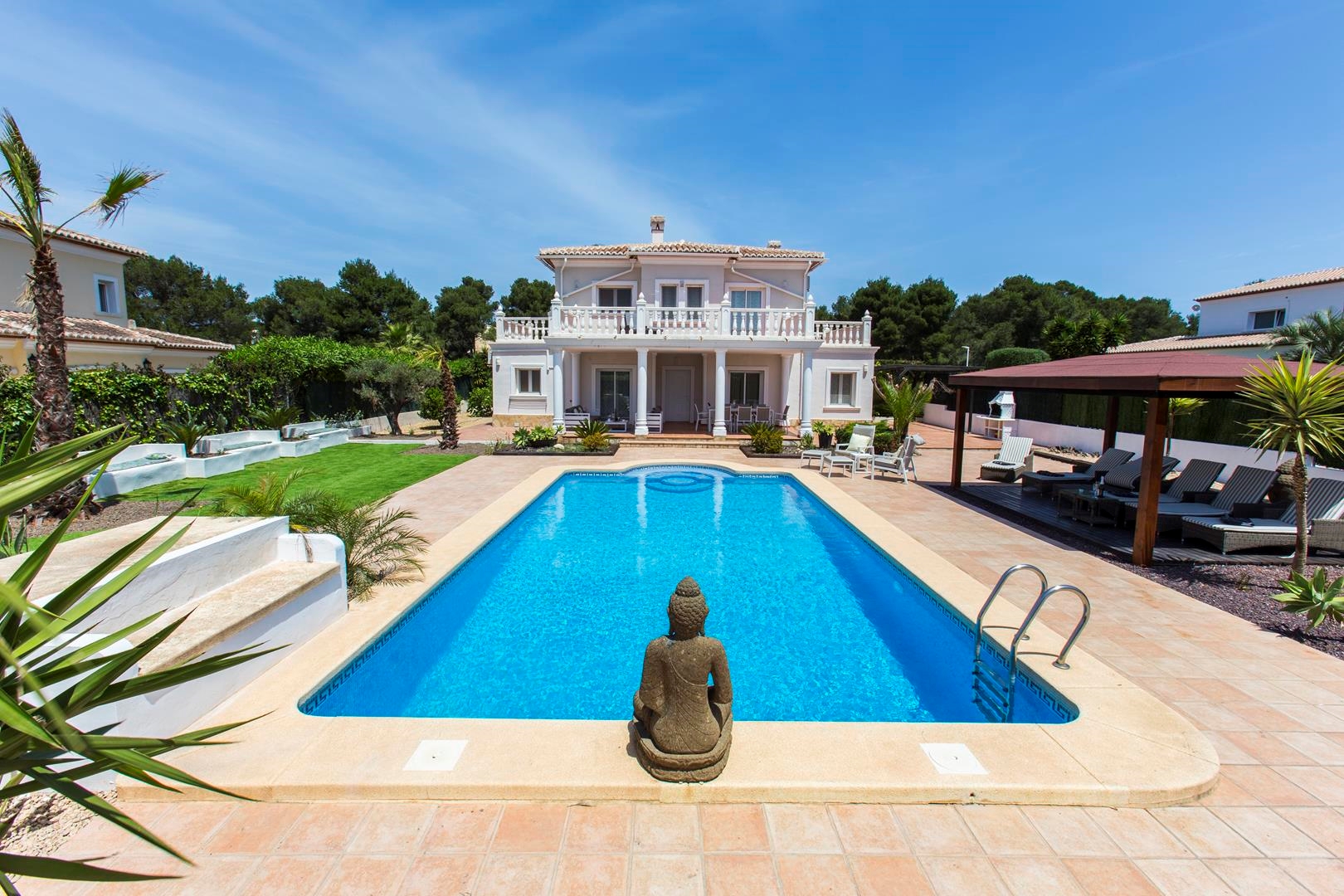 Ferienhaus mit Pool für 6 Personen ca. 100 mÂ² in Jávea, Costa Blanca: 3 Schlafzimmer, 1 Badezimmer, Kabel-TV, Spülmaschine, Pool, Strand 5 km, abgeschl. Grundstück, Trockner, Waschmaschine