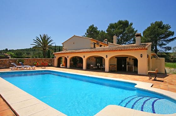 Ferienhaus mit Pool für 10 Personen ca. 250 mÂ² in Javea, Costa Blanca: 4 Schlafzimmer, 1 Badezimmer, Klimaanlage, Sat-TV, Spülmaschine, Pool, Strand 5 km, abgeschl. Grundstück, Trockner, Waschmaschine