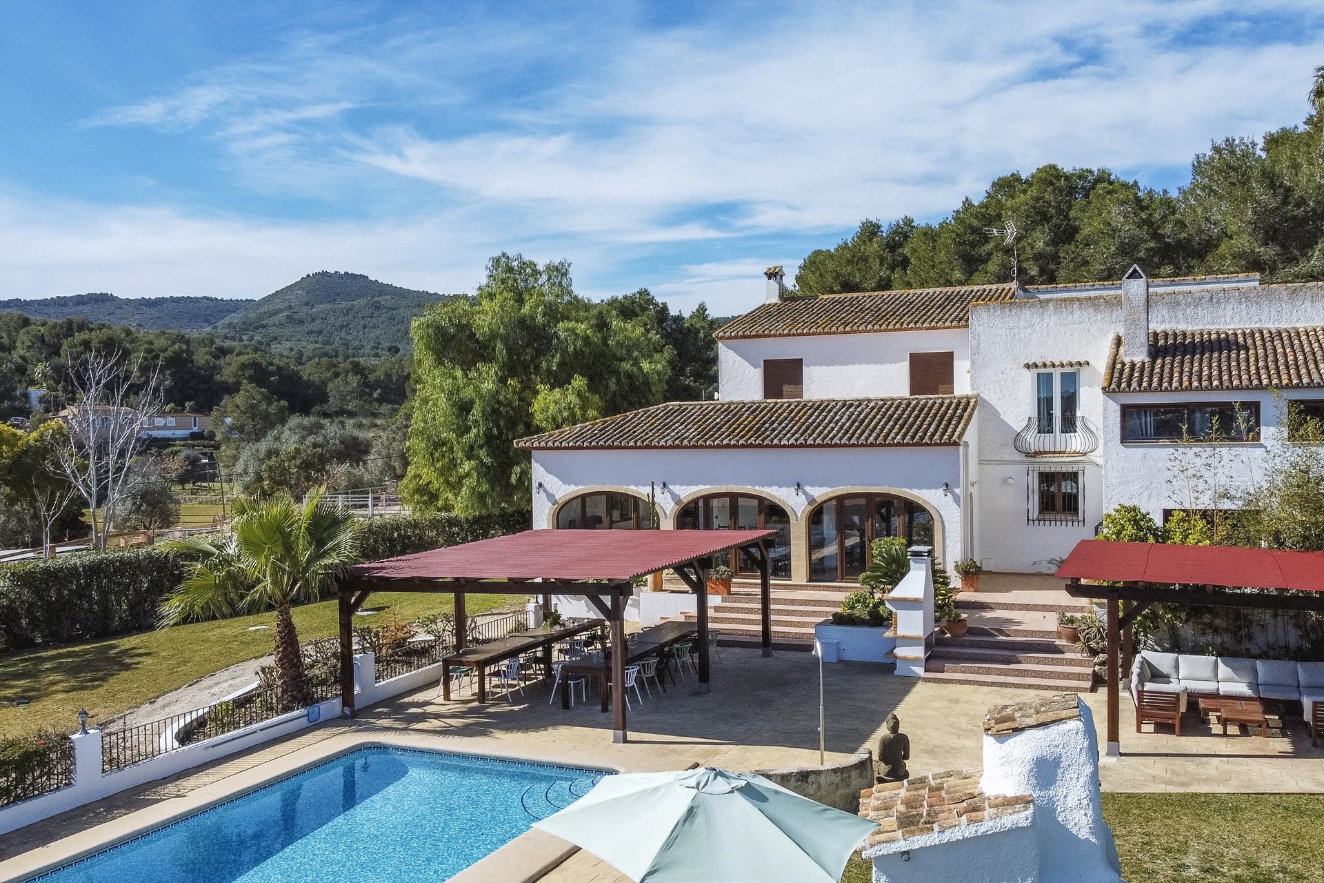 Ferienhaus mit Pool für 10 Personen ca. 700 mÂ² in Jávea, Costa Blanca: 5 Schlafzimmer, 1 Badezimmer, Klimaanlage, Sat-TV, Spülmaschine, Pool, Strand 5 km, abgeschl. Grundstück, Waschmaschine