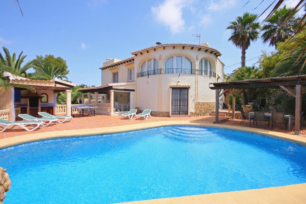 Ferienwohnung für 10 Personen ca. 300 mÂ² in Jávea, Costa Blanca: 5 Schlafzimmer, 1 Badezimmer, Klimaanlage, Sat-TV, Spülmaschine, Pool, Strand 5 km, abgeschl. Grundstück, Waschmaschine