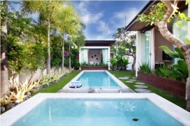 This luxury rental villa, on close distance of Bali hotspots as Ku De Ta, The Living Room, Hu'u Bar, is located in fashionable Seminyak. The three bedroom villa enjoys open plan architecture that allows guests to soak in the beauty of their private g, Seminyak